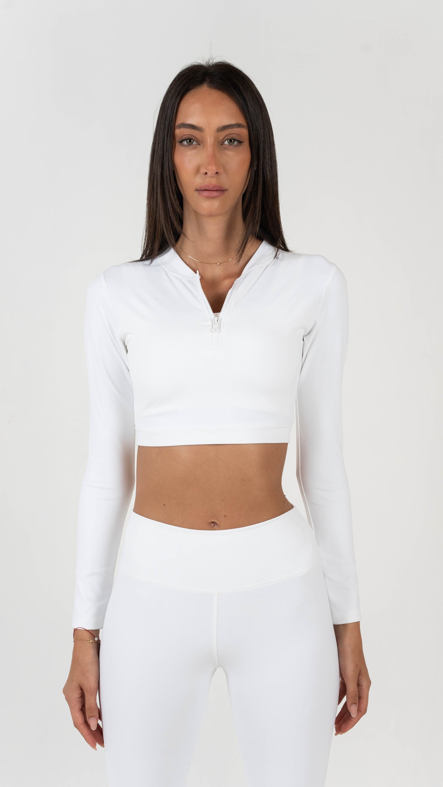 Blessed Yoga Jacket Zip Up - White