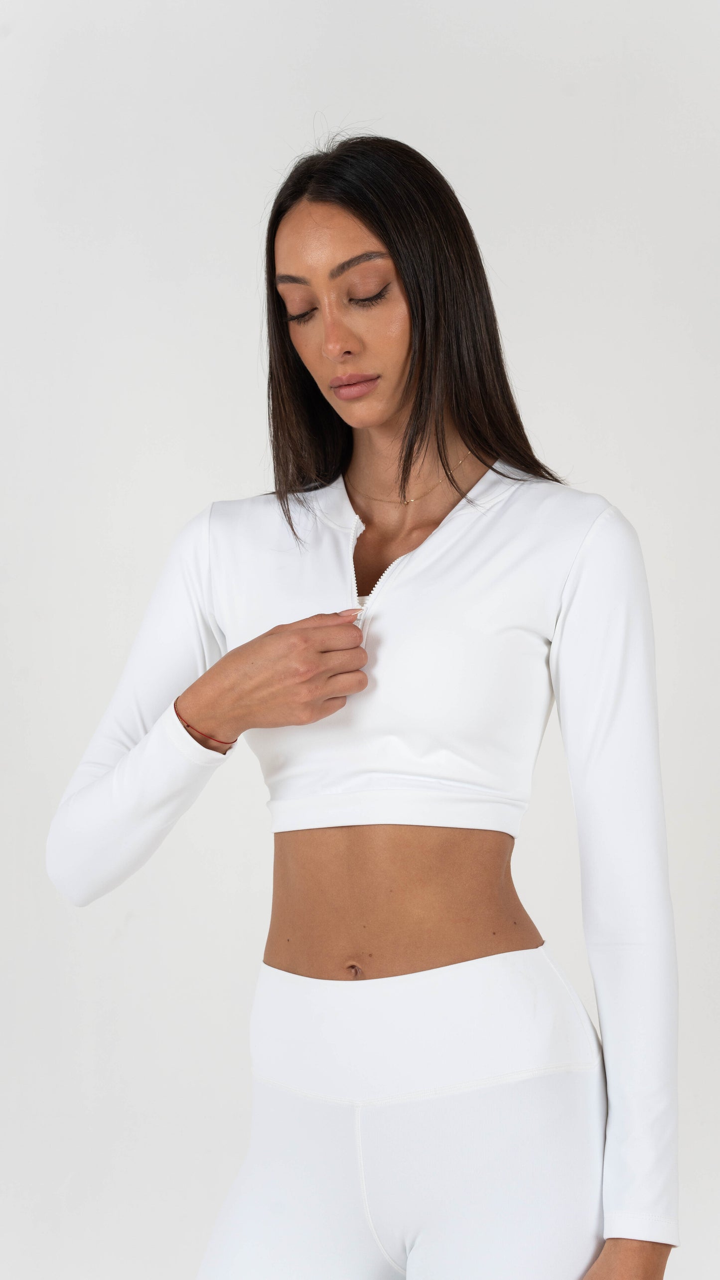 Blessed Yoga Jacket Zip Up - White